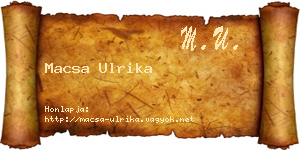 Macsa Ulrika névjegykártya